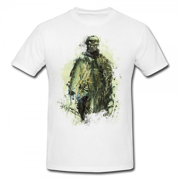 Battlefield Soldier Premium Herren und Damen T-Shirt Motiv aus Paul Sinus Aquarell