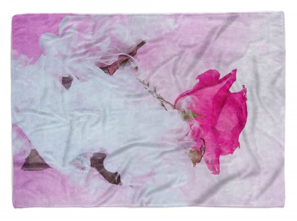 Handtuch Strandhandtuch Saunatuch Kuscheldecke mit Fotomotiv Rose Fotokunst Sch