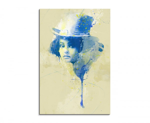 Helena Bonham II Aqua 90x60cm Wandbild Aquarell Art