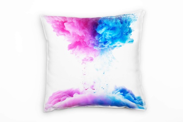 Abstrakt, Farbwolken, pink, blau Deko Kissen 40x40cm für Couch Sofa Lounge Zierkissen