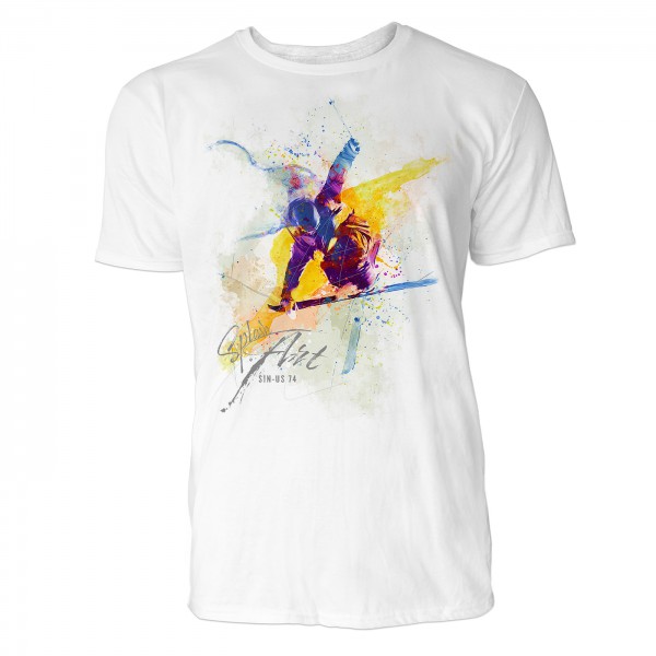 Skispringen Landung Sinus Art ® T-Shirt Crewneck Tee with Frontartwork