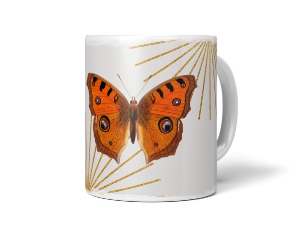 Dekorative Tasse mit schönem Motiv Schmetterling Vintage goldene Elemente Design