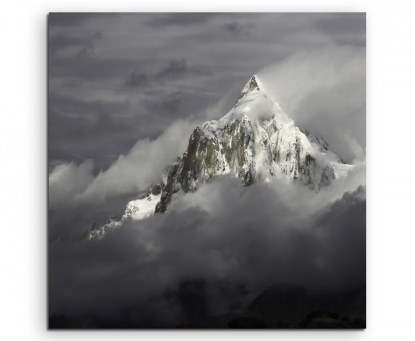 Landschaftsfotografie  Graues Nebengebirge auf Leinwand exklusives Wandbild moderne Fotografie für