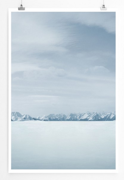 60x90cm Landschaftsfotografie Poster Eiswüste und Berge