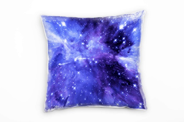 Abstrakt, Natur, blau, weiß, Sterne, Universum Deko Kissen 40x40cm für Couch Sofa Lounge Zierkissen