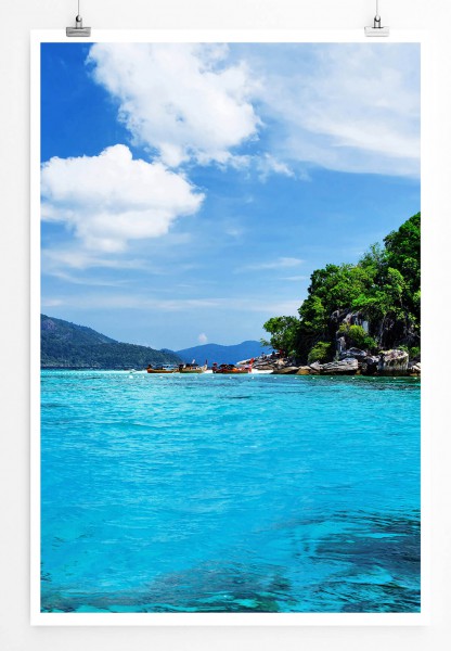 60x90cm Landschaftsfotografie Poster Tropische Insel in Südthailand