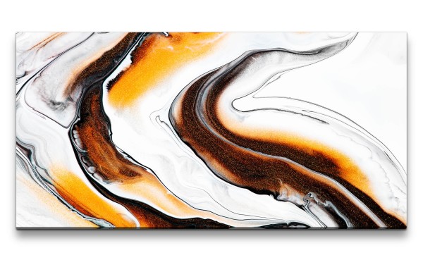 Leinwandbild 120x60cm Fließende Farben Abstrakt Dekorativ Modern Glitzer