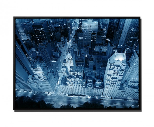 105x75cm Leinwandbild Petrol New York -city Luftbild Sonnenaufgang Central Park Upper