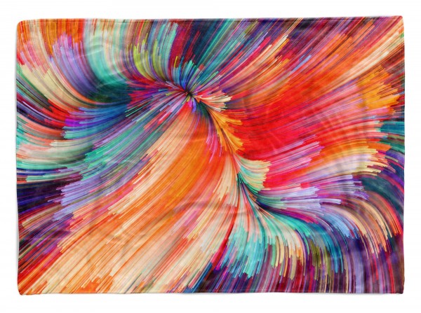 Handtuch Strandhandtuch Saunatuch Kuscheldecke mit Fotomotiv Abstrakt Farbenfroh Bunt Auf