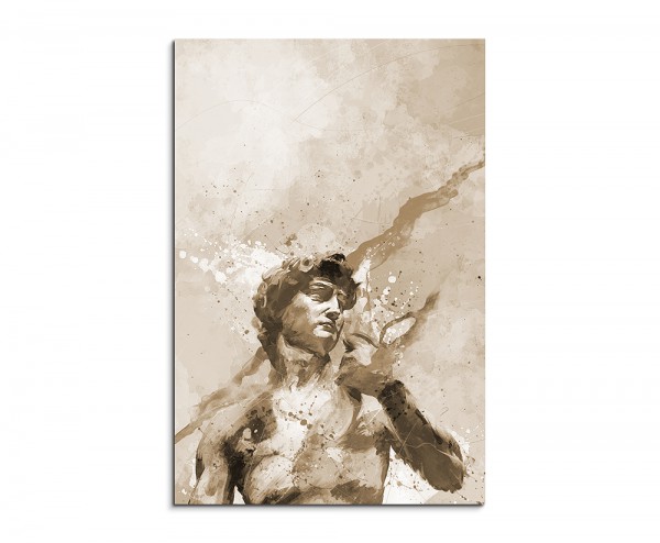David Michelangelo 90x60cm Aquarell Art Leinwandbild Sepia