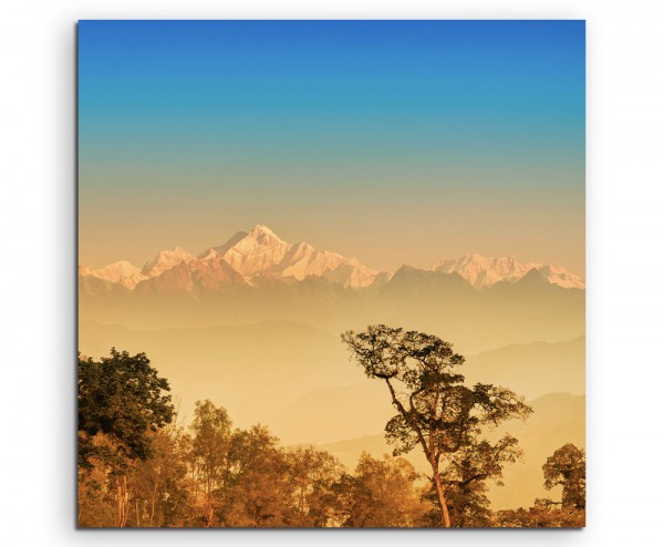 Landschaftsfotografie – Kanchenjunga Gebirgskette, Indien auf Leinwand