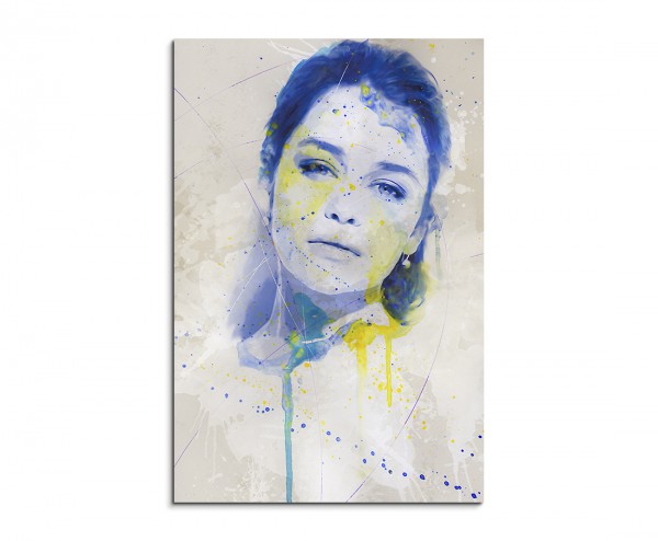 Emilia Clarke Splash 90x60cm Kunstbild als Aquarell auf Leinwand