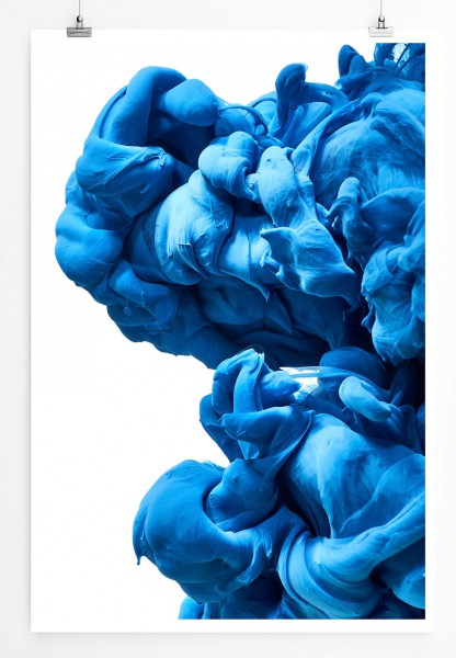 60x90cm Poster Künstlerische Fotografie  Blaue Tinte im Wasser