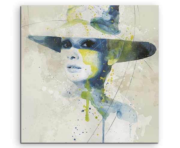 Audrey Hepburn Aqua 60x60 cm Aquarell Kunstbild