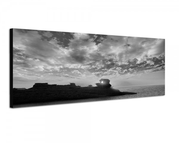 150x50cm Balearen Menorca Meer Wolken Abendsonne