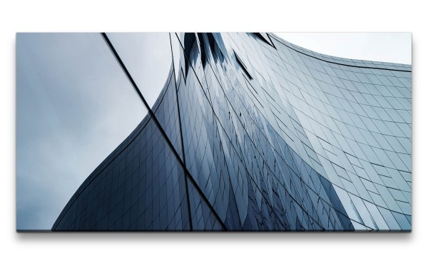 Leinwandbild 120x60cm Architektur Fotokunst Gebäude Büro Fine Art Fassade