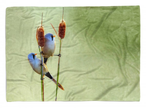 Handtuch Strandhandtuch Saunatuch Kuscheldecke mit Tiermotiv kleine Vögel auf R