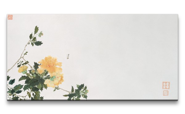 Remaster 120x60cm Traditionelle japanische Kunst Zeitlos Beruhigend Harmonie Minimalistisch Blume Fr