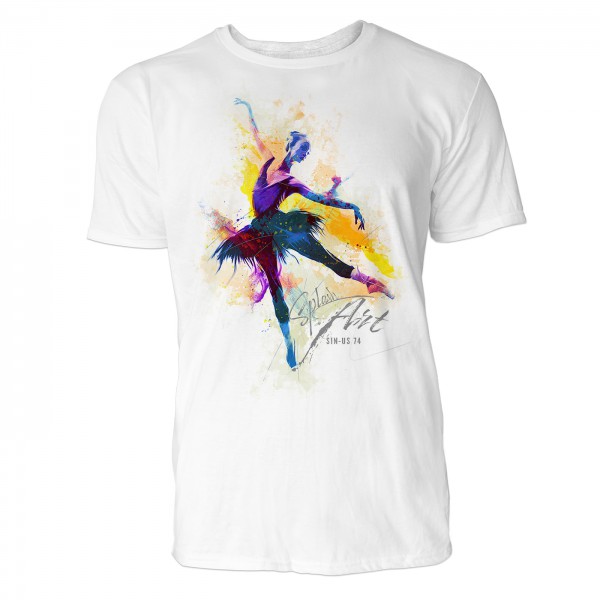 Ballerina im Federtutu Sinus Art ® T-Shirt Crewneck Tee with Frontartwork