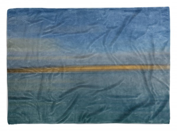 Handtuch Strandhandtuch Saunatuch Kuscheldecke mit Fotomotiv Horizont Abstrakt Meer