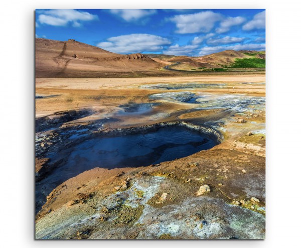 Landschaftsfotografie – Thermalquelle, Island auf Leinwand