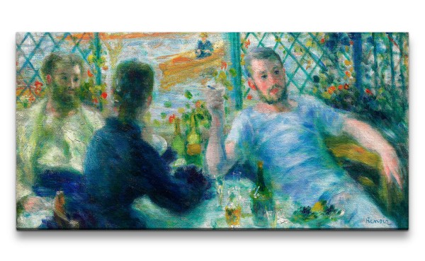 Remaster 120x60cm Pierre-Auguste Renoir weltberühmtes Wandbild Impressionismus Lunch at the Restaura