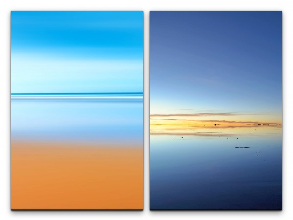 2 Bilder je 60x90cm Horizont Abstrakt Meer Ruhe Klarheit Weite Friedvoll