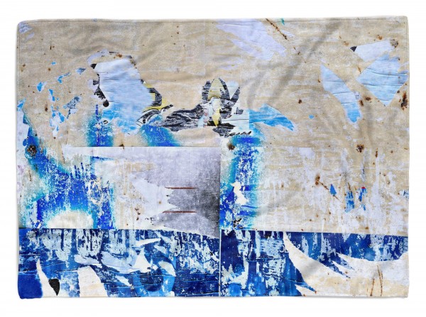 Handtuch Strandhandtuch Saunatuch Kuscheldecke mit Fotomotiv Wandstruktur Auffallend Blau