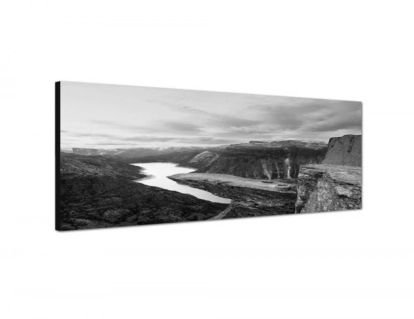 150x50cm Norwegen Felsen Schlucht Fluss Wolken