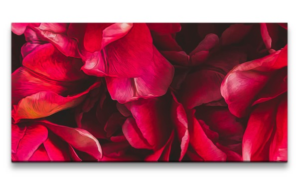 Leinwandbild 120x60cm Rote Blüten Rosen Schön Romantisch Dekorativ