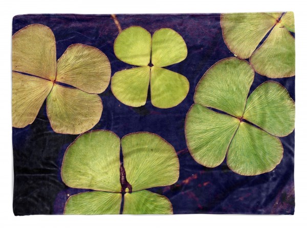 Handtuch Strandhandtuch Saunatuch Kuscheldecke mit Fotomotiv Blätter im Wasser