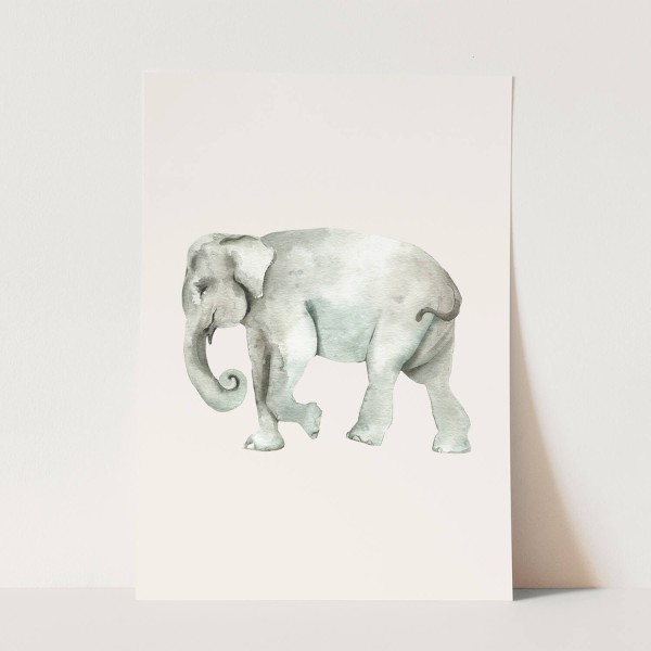Wandbild Tier Motiv Elefant Wasserfarben Aquarell Pastelltöne