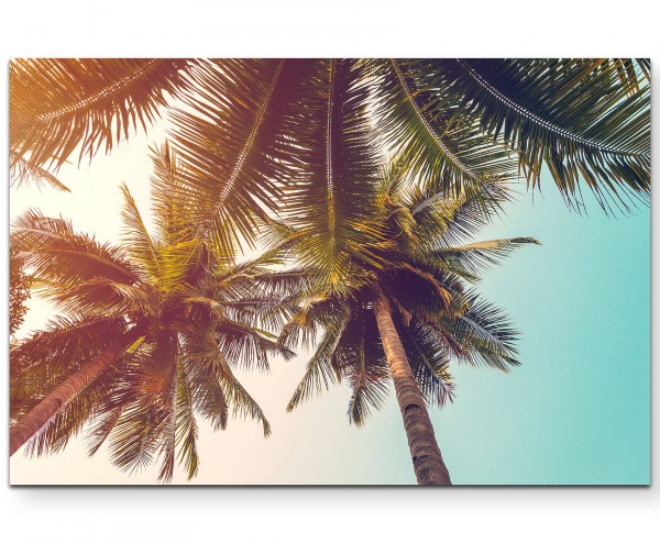 Vintage  Palmenzweige im Sommer - Leinwandbild