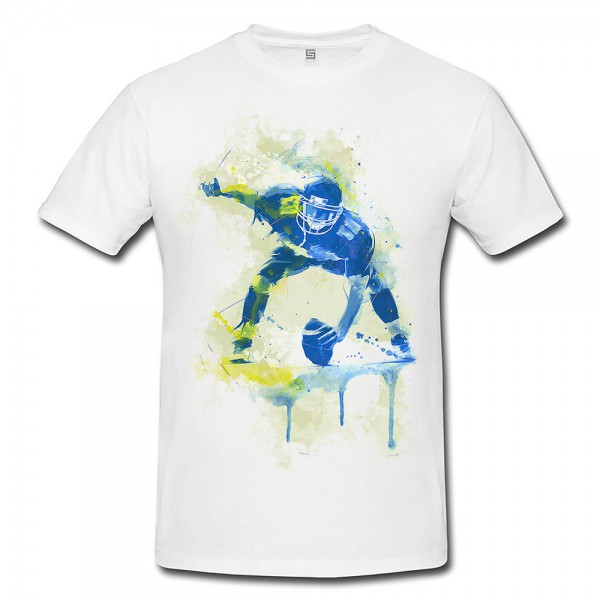 American Football II Premium Herren und Damen T-Shirt Motiv aus Paul Sinus Aquarell