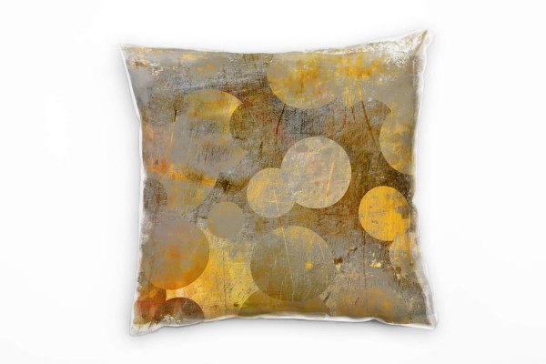 Abstrakt, gold, braun, Kreise Deko Kissen 40x40cm für Couch Sofa Lounge Zierkissen