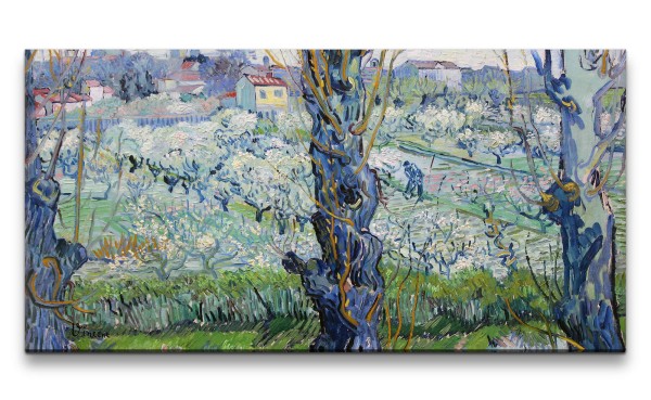 Remaster 120x60cm Vincent Van Gogh Impressionismus Weltberühmtes Gemälde Farbenfroh Zeitlos Dorf