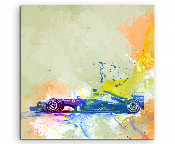 Formel1 60x60cm Aquarell Art Leinwandbild