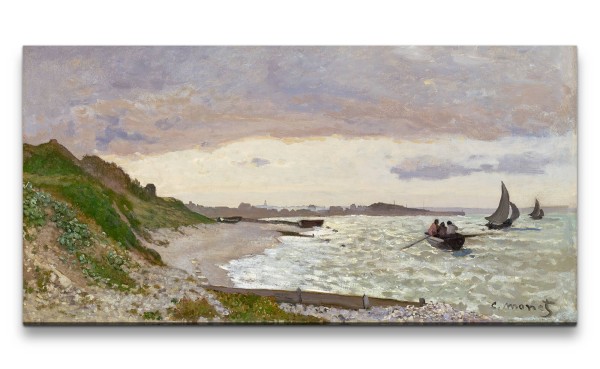 Remaster 120x60cm Claude Monet Impressionismus weltberühmtes Wandbild The Seashore at Sainte-Adresse