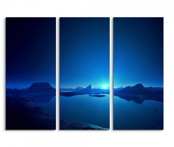 Blue Sunset Fantasy Art 3x90x40cm