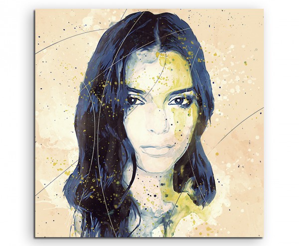 Kendall Jenner Aqua 90x60 cm Aquarell Kunstbild
