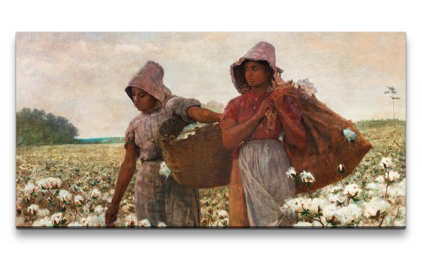 Remaster 120x60cm Winslow Homer weltberühmtes Wandbild The Cotton Pickers Baumwolle Feld