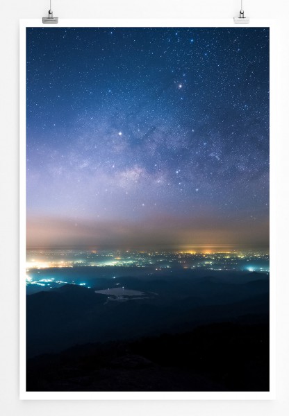 60x90cm Poster Landschaftsfotografie  Nacht bei Sternenhimmel