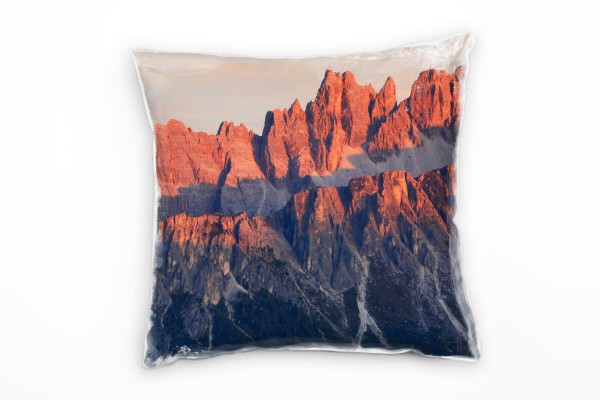 Landschaft, braun, orange, Berge, Sonnenuntergang Deko Kissen 40x40cm für Couch Sofa Lounge Zierkiss