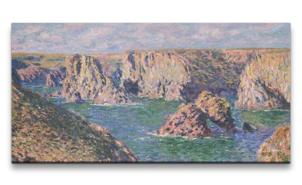 Remaster 120x60cm Claude Monet Impressionismus weltberühmtes Wandbild Port-Domois Klippen Zeitlos