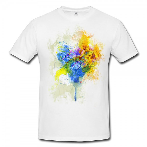 Herz Herren T- Shirt , Stylisch aus Paul Sinus Aquarell Color