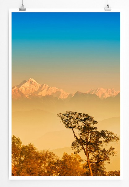 Landschaftsfotografie  Kanchenjunga Gebirgskette Indien 60x90cm Poster