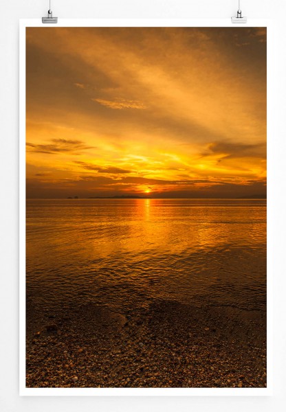 Landschaftsfotografie 60x90cm Poster Früher Sonnenaufgang am Strand