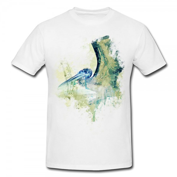 Pelican Premium Herren und Damen T-Shirt Motiv aus Paul Sinus Aquarell