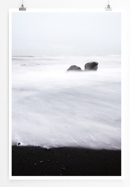 Landschaftsfotografie 60x90cm Poster Winteraussicht am Meer Island