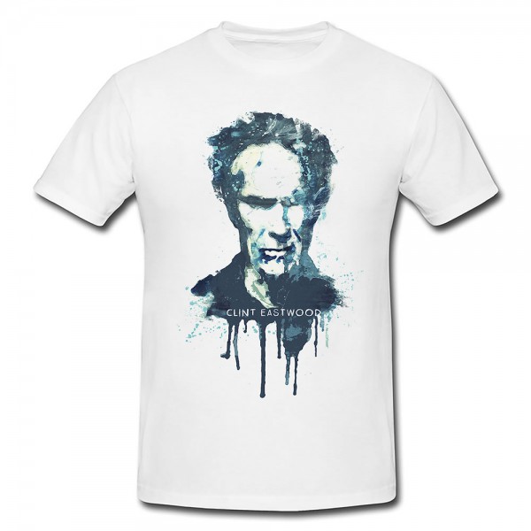Clint Eastwood Premium Herren und Damen T-Shirt Motiv aus Paul Sinus Aquarell